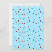 ドーナツとおむつブルーブラウン赤ちゃんシャワー 招待状 (裏面)