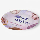ドーナツとおむつベビー散水シャワー ペーパープレート (アングル)