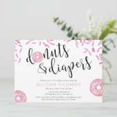 ドーナツとおむつ女の子のベビー散水 招待状 (スタンド正面)
