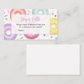 ドーナツとおむつ赤ちゃんシャワーおむつラッフル 名刺 (正面/裏面)