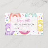 ドーナツとおむつ赤ちゃんシャワーおむつラッフル 名刺 (正面)