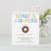 ドーナツとおむつ おしゃれベビーシャワー 招待状 (スタンド正面)