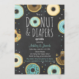 ドーナツとおむつ スプリンクルが男子の共同シャワーをお祝いにお招きします 招待状