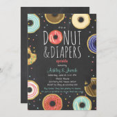 ドーナツとおむつ スプリンクル招待状 男女共用シャワー 招待状 (正面/裏面)