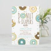 ドーナツとおむつ スプリンクル 男子ベビーシャワー招待 招待状 (スタンド正面)