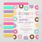 ドーナツとおむつ | レインボードーナツベビーシャワー 招待状 (正面/裏面)