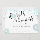 ドーナツとおむつ 男の子 ベビーシャワー 招待状 (正面)