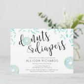 ドーナツとおむつ 男の子 ベビーシャワー 招待状 (スタンド正面)