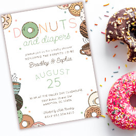 ドーナツとおむつ 赤ちゃんの誕生を祝うパーティ 招待状