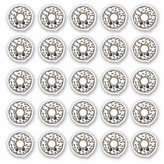 ドーナツとつや消しと振りかける シール (正面)