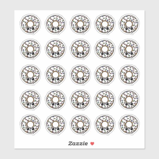 ドーナツとつや消しと振りかける シール (シート)