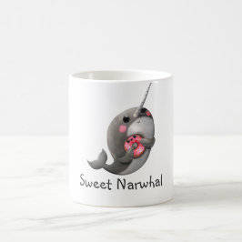 ドーナツとの内気なNarwhal コーヒーマグカップ