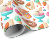 ドーナツとアイスクリーム ラッピングペーパー (ロールコーナー)