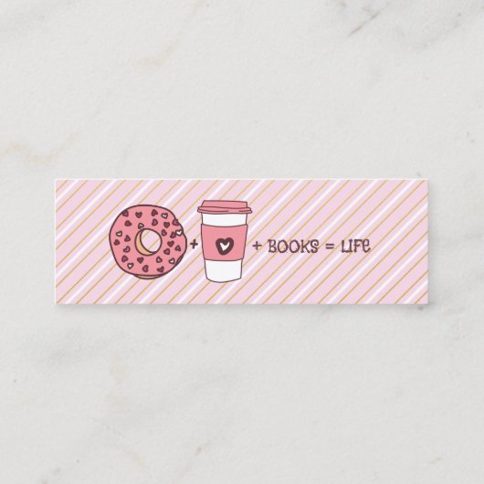 ドーナツとコーヒーと本が同じ生活ブックマーク スキニー名刺 (裏面)