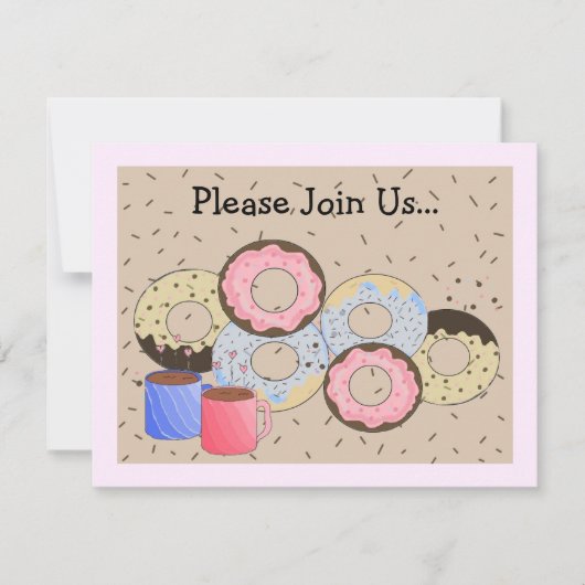 ドーナツとコーヒーのお知らせ 招待状 (正面)