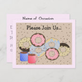 ドーナツとコーヒーのお知らせ 招待状 (正面/裏面)