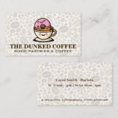 ドーナツとコーヒーカップ漫画 名刺 (正面/裏面)