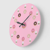 ドーナツとコーヒーダイナー ラージ壁時計 (傾斜)