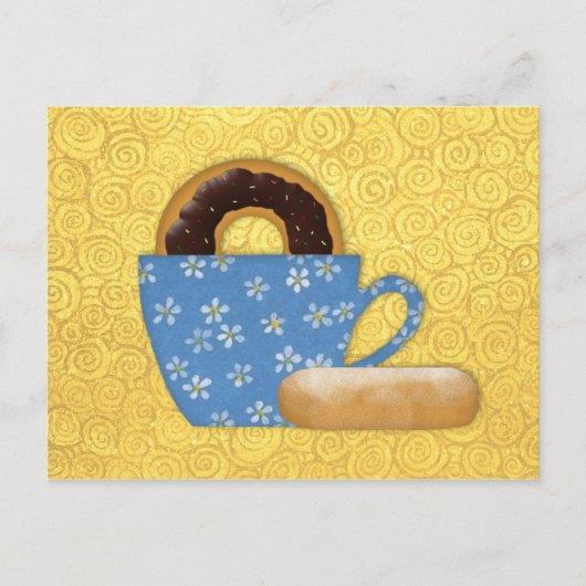 ドーナツとコーヒーレシピカード ポストカード (正面)