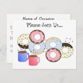 ドーナツとコーヒー招待状 招待状 (正面/裏面)