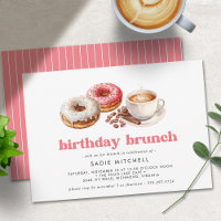 ドーナツとコーヒー |かわいいピンクの誕生日ブランチ