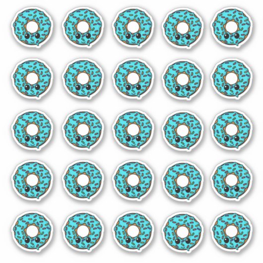 ドーナツとターコイズつや消しと散水 シール (正面)