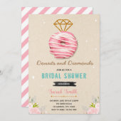 ドーナツとダイヤモンドのブライズシャワー招待状 招待状 (正面/裏面)