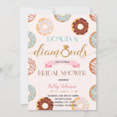 ドーナツとダイヤモンドのブライダルシャワーパーティーカード 招待状 (正面)