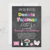 ドーナツとパジャマス·チャルクボードスタイル招待状 招待状 (正面)