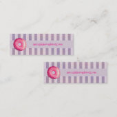 ドーナツとピンクのつや消しと散水ウェブサイト スキニー名刺 (正面/裏面)