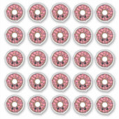 ドーナツとピンクのつや消しと散水器 シール (正面)