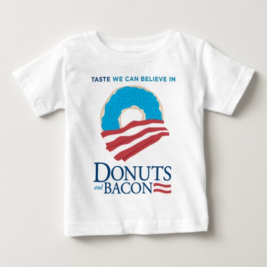 ドーナツとベーコン：私たちが入れ信じる味 ベビーTシャツ (正面)