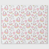 ドーナツとユニコーンのパタお洒落ーン ラッピングペーパー (フラット)