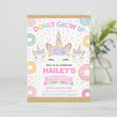 ドーナツとユニコーンの招待状 ドーナツの成長パーティー 招待状 (スタンド正面)