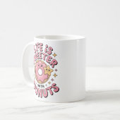 ドーナツと一緒なら人生もっと甘い コーヒーマグカップ (正面左)