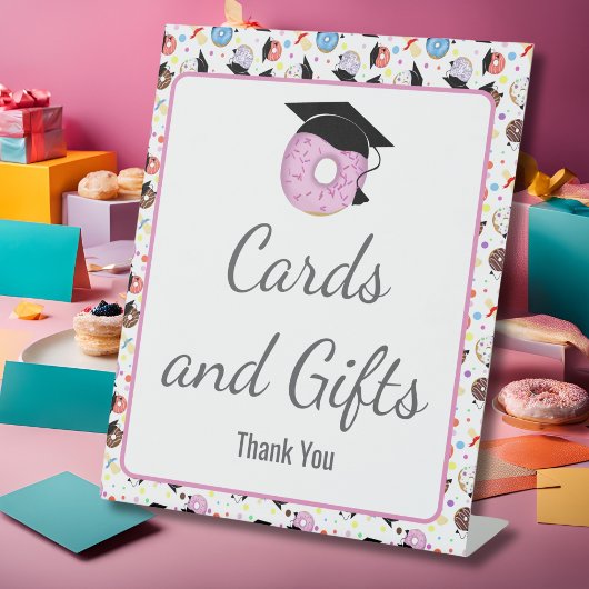 ドーナツと学位の卒業は自分のドーナツを構築 台座サイン