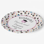 ドーナツと度の卒業パターパーソナライズされたン ペーパープレート (アングル)