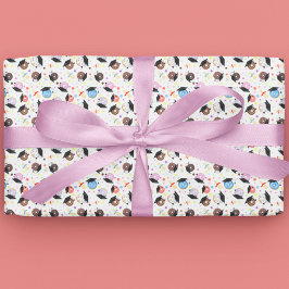 ドーナツと度の卒業パターン ラッピングペーパー