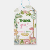 ドーナツと恐竜の共同兄弟姉妹ギフトラベル ギフトタグ (正面)