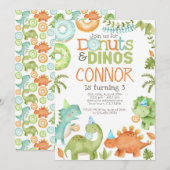 ドーナツと恐竜 招待状 (正面/裏面)