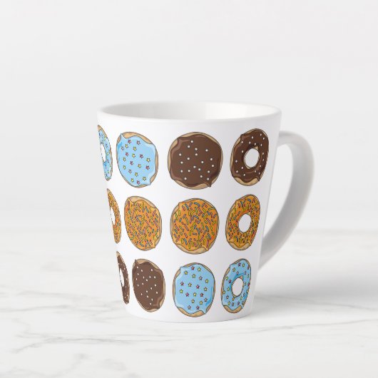 ドーナツと振りかけるマグカップ – 甘い食べ物の恋人の贈り物 カフェラテマグ (右アングル)