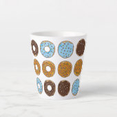 ドーナツと振りかけるマグカップ – 甘い食べ物の恋人の贈り物 カフェラテマグ (正面)