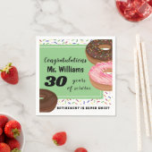 ドーナツと振りかける退職パーティー スタンダードカクテルナプキン (インサイチュ)