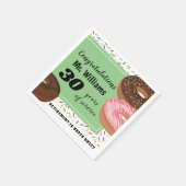 ドーナツと振りかける退職パーティー スタンダードカクテルナプキン (角)