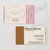 ドーナツによって切り取られるパンチカード ロイヤリティカード (正面/裏面)