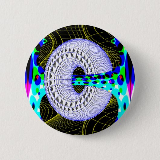 ドーナツによって熱狂させるボタン 缶バッジ (正面)