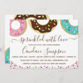 ドーナツにラブベビー散布 招待状 (正面/裏面)