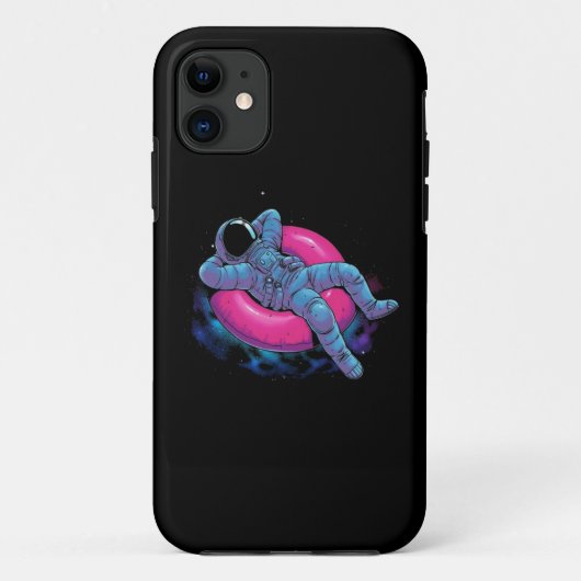 ドーナツに乗った宇宙飛行士の面白いデザイン Case-Mate iPhoneケース (裏面)
