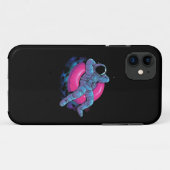ドーナツに乗った宇宙飛行士の面白いデザイン Case-Mate iPhoneケース (裏面(横))