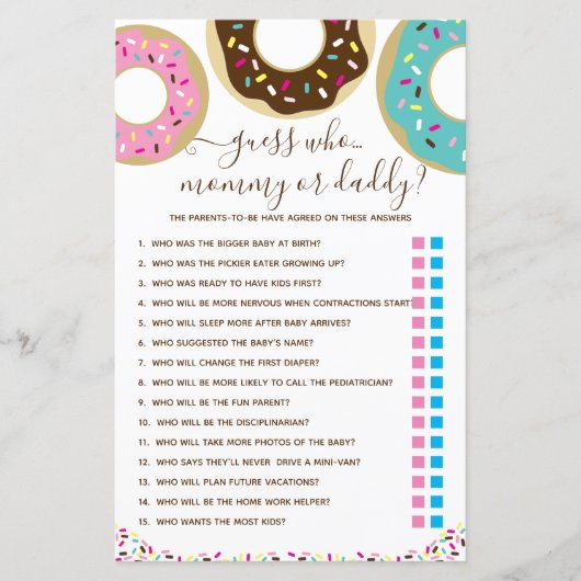 ドーナツに愛を振りかけたのは誰だと思う？ゲーム (正面)